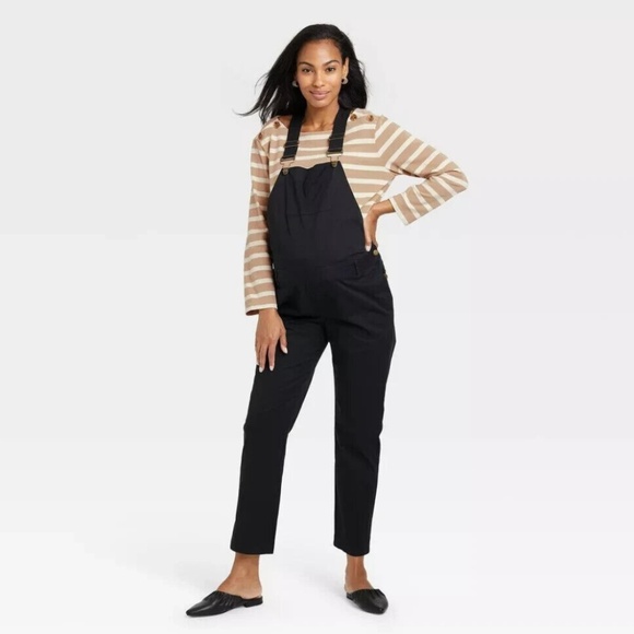 The nines by hatch twill maternity overalls - Picture 1 of 7